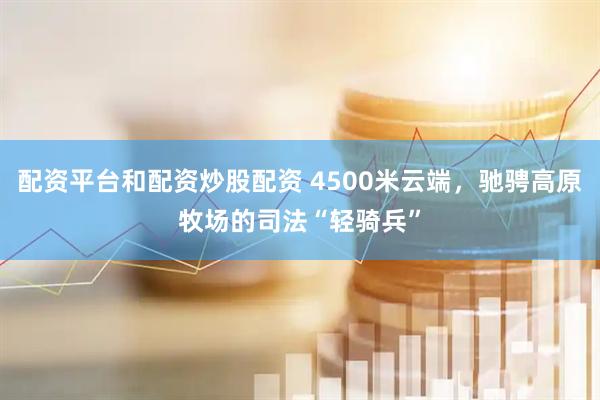 配资平台和配资炒股配资 4500米云端，驰骋高原牧场的司法“轻骑兵”